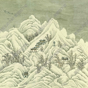 張若澄《燕山八景圖-西山晴雪》國畫高清大圖下載