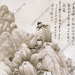 清 龔賢《水墨山水》國(guó)畫高清大圖下載