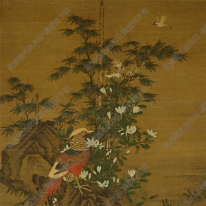 王淵超高清《花竹錦雞圖》國(guó)畫百度云網(wǎng)盤下載