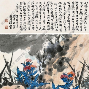 潘天壽國畫作品 雁蕩山花圖 高清下載