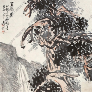 王個(gè)簃國(guó)畫 百齡圖 高清大圖下載