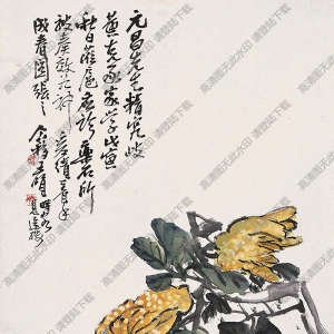 王個(gè)簃國(guó)畫(huà) 佛手 高清大圖下載