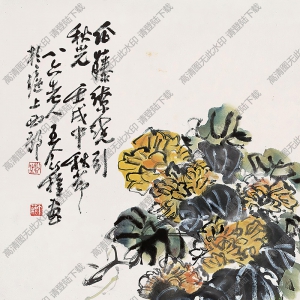 王個(gè)簃國(guó)畫(huà)作品 絲瓜 高清下載