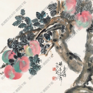 王個(gè)簃國(guó)畫(huà)作品 獻(xiàn)壽圖 高清下載