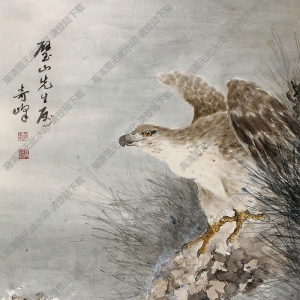 高奇峰國(guó)畫(huà)作品 松鷹圖2 高清下載