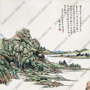 劉海粟國(guó)畫(huà)作品 松山亭舍 高清下載