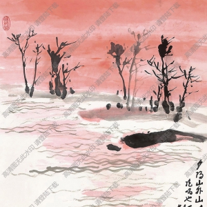 劉海粟國(guó)畫(huà)作品 夕陽(yáng)山外山 高清下載