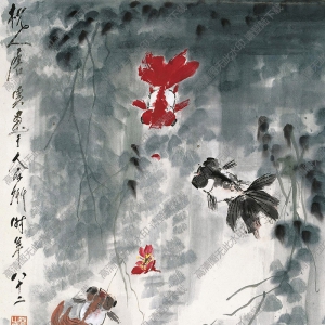 唐云國(guó)畫(huà)作品 三魚(yú) 高清下載