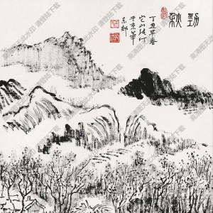 張仃國(guó)畫(huà) 勁秋 高清大圖下載