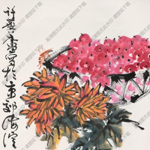 許麟廬國(guó)畫(huà)作品 秋艷圖2 高清下載