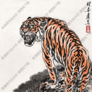 胡爽庵國(guó)畫作品 松崖長(zhǎng)嘯 高清下載