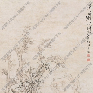 黃慎國(guó)畫(huà) 春郊牧馬 高清大圖下載