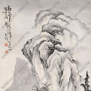 黃慎國(guó)畫(huà) 二老清言圖 高清大圖下載