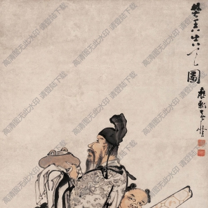 黃慎國(guó)畫(huà) 焚香告天圖 高清大圖下載