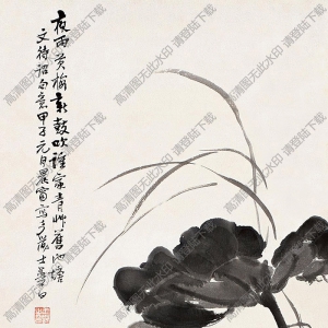 王夢(mèng)白國(guó)畫 荷花 高清大圖下載