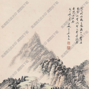 吳琴木國(guó)畫(huà) 松云潤(rùn)壑圖 高清大圖下載