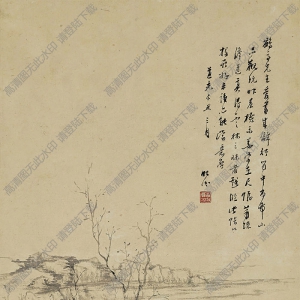 湯貽汾國(guó)畫 仿姜實(shí)節(jié)山水 高清大圖下載