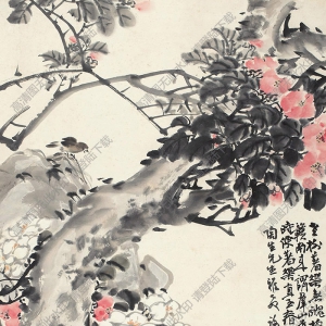 謝公展國(guó)畫 山茶花 (1) 高清大圖下載