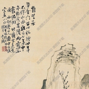 李鱓國(guó)畫(huà) 虛亭疏柳圖 高清大圖下載