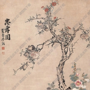 李鱓國(guó)畫(huà) 忠孝圖 高清大圖下載