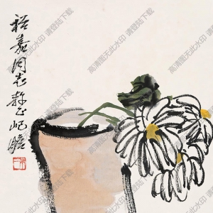 朱屺瞻國(guó)畫 菊花小品 高清大圖下載