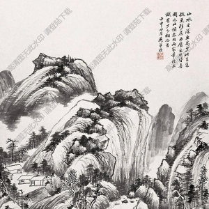 吳子深國畫 淺山入夢(mèng)圖 高清大圖下載